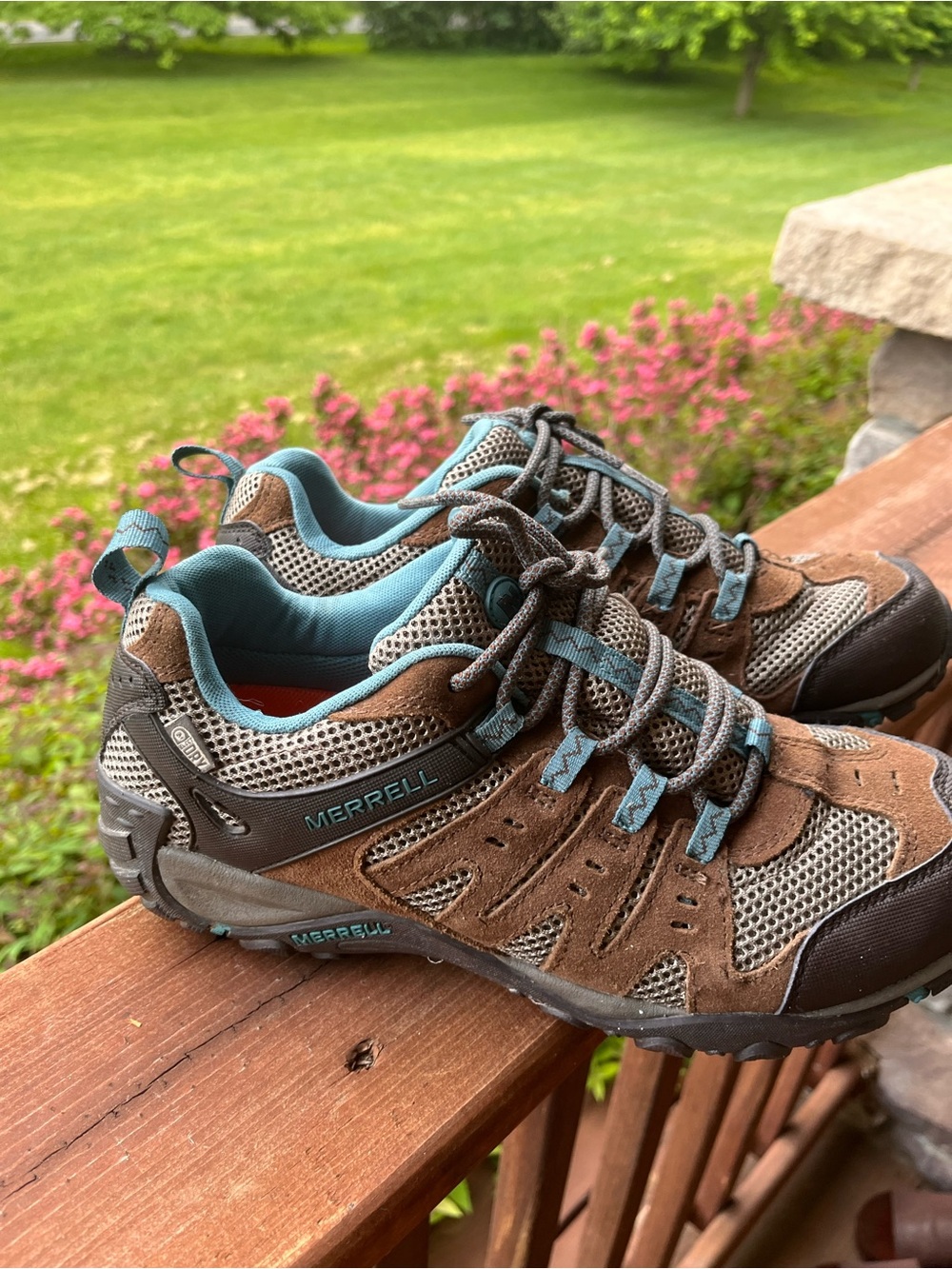Merrell Women’s Brown and Teal Trail Sneakers
